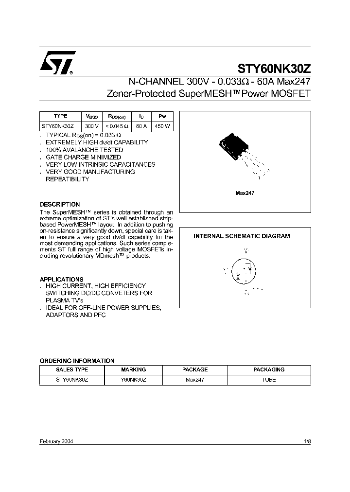 STY60NK30Z_284234.PDF Datasheet