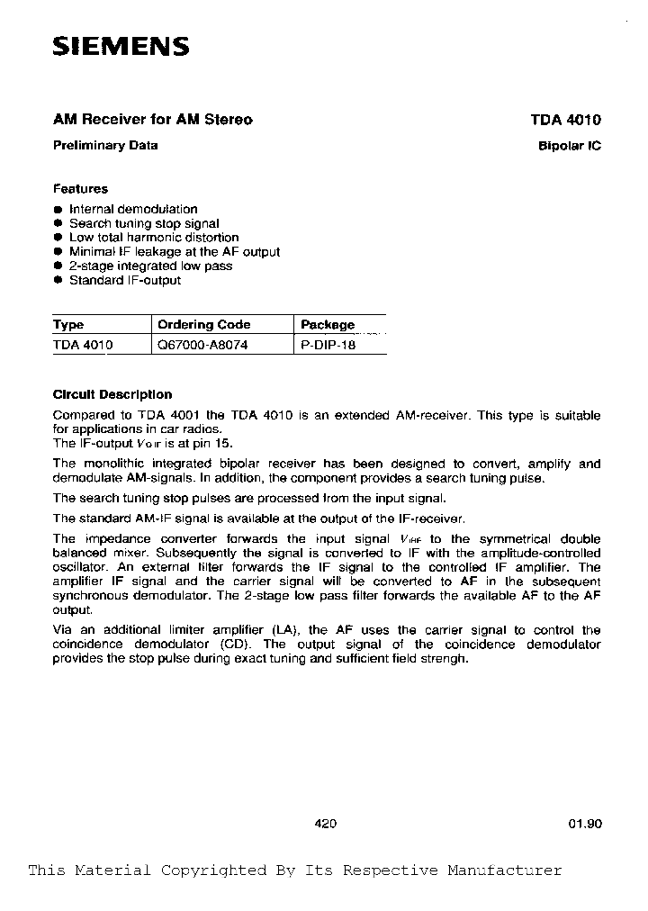 TDA4010_265722.PDF Datasheet