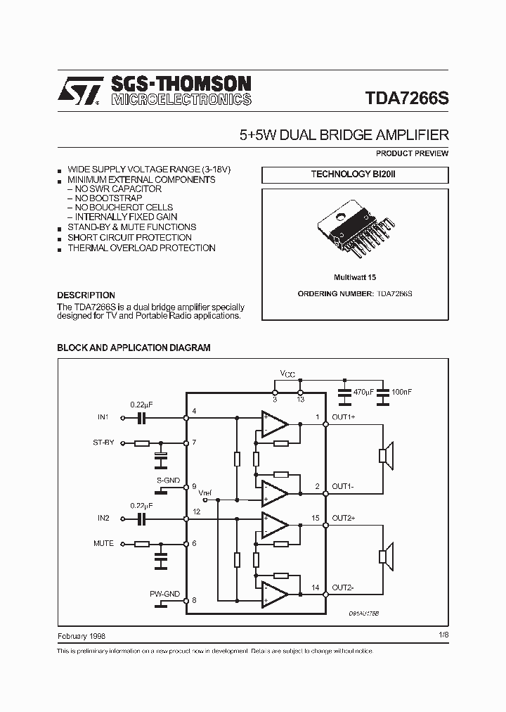 TDA7266S_208977.PDF Datasheet