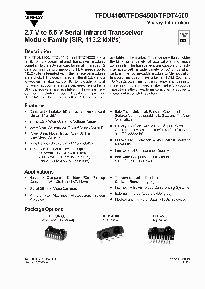 TFDU4100-TR3_219754.PDF Datasheet