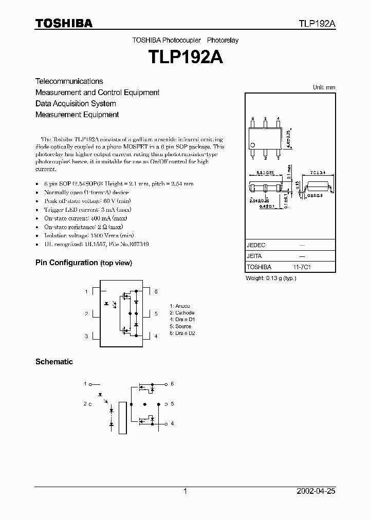 TLP192A_248651.PDF Datasheet