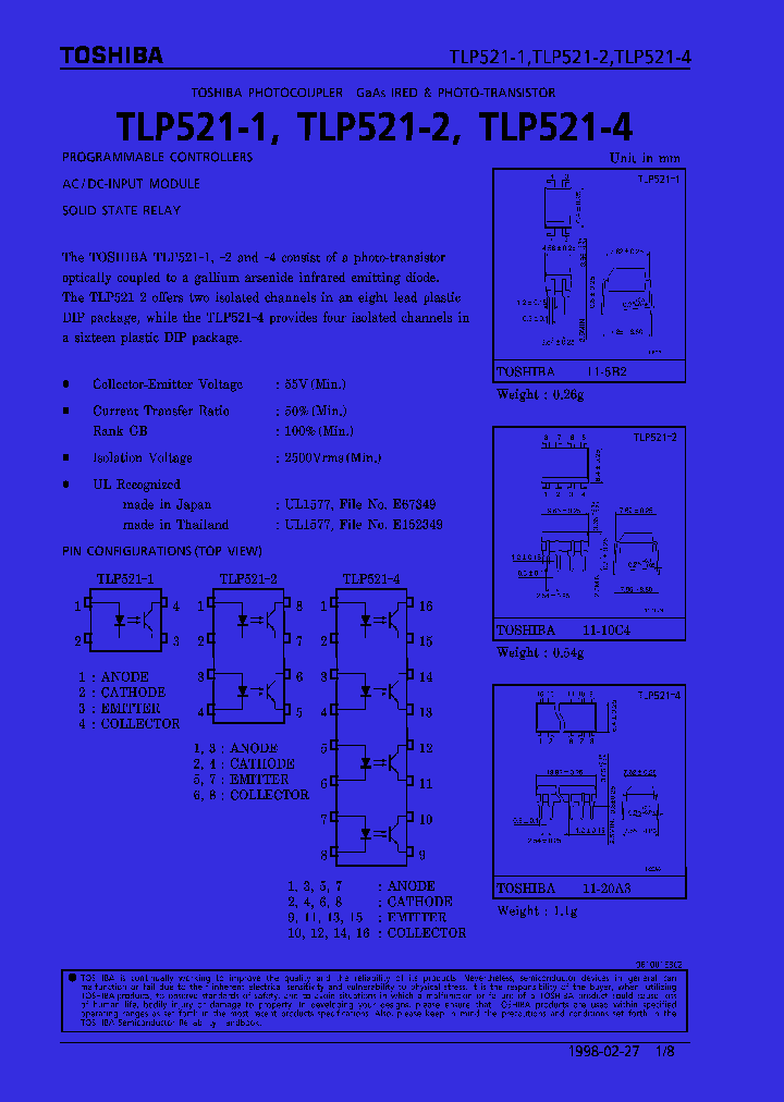 TLP521-1_247736.PDF Datasheet