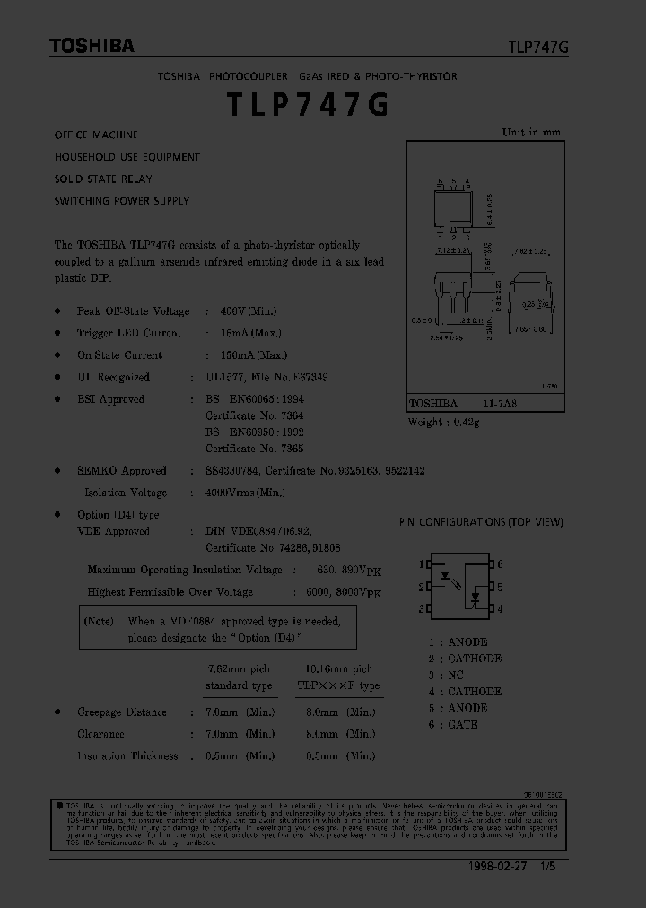 TLP747G_265614.PDF Datasheet