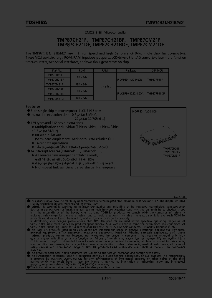 TMP87CH21FBFDFBD_235319.PDF Datasheet