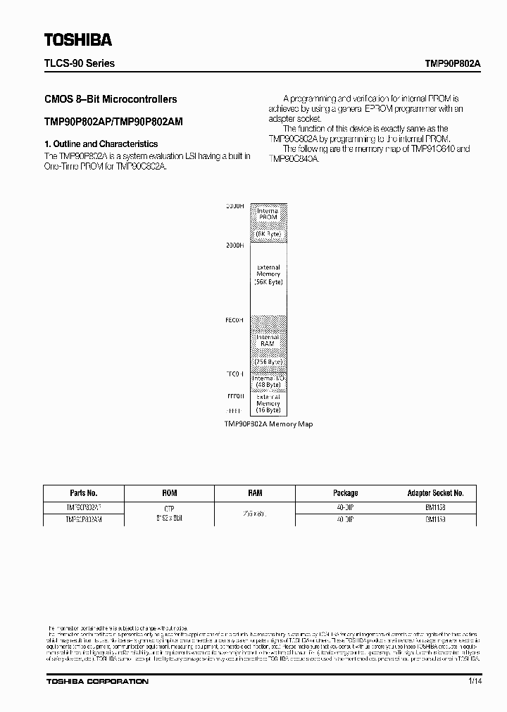 TMP90P802AP_200162.PDF Datasheet