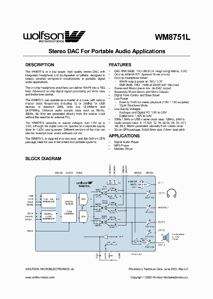WM8751_284000.PDF Datasheet