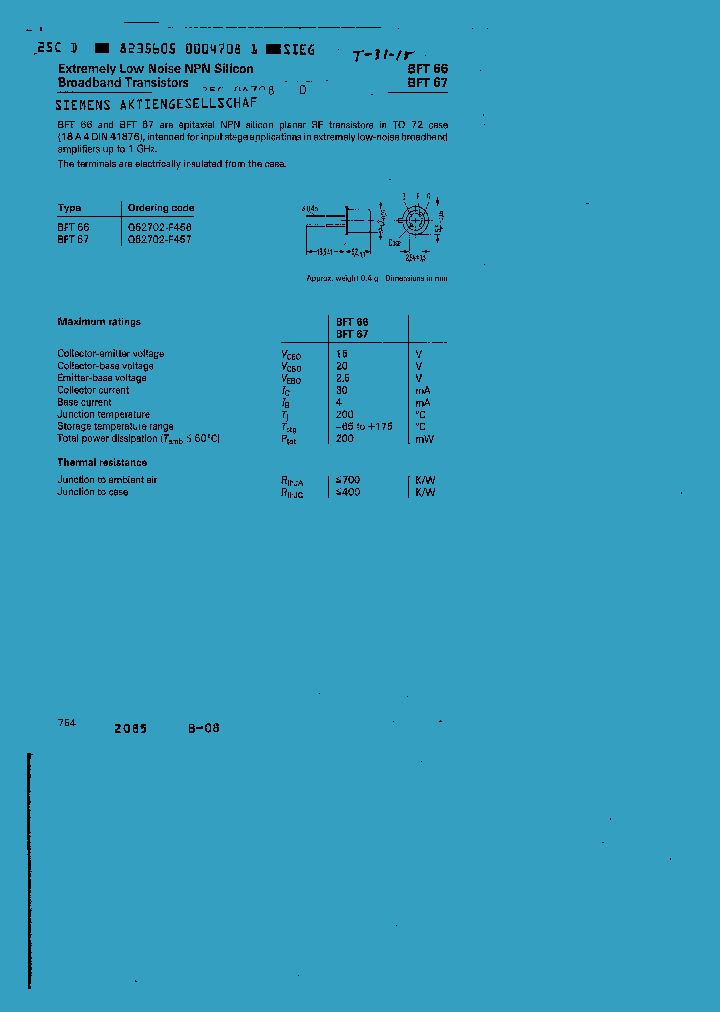 BFT66_253251.PDF Datasheet