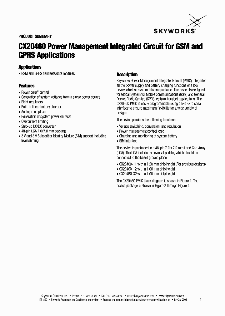 CX20460_261926.PDF Datasheet