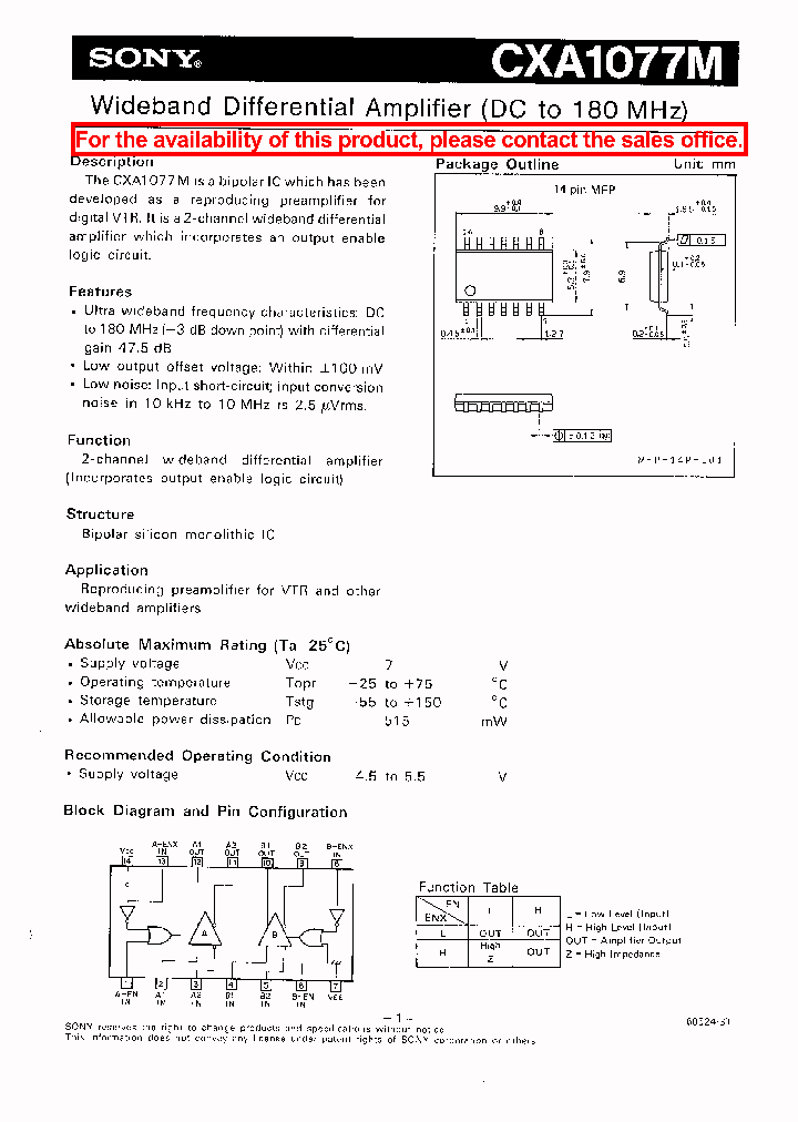 CXA1077M_24003.PDF Datasheet