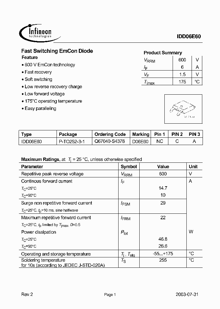 IDD06E60_255166.PDF Datasheet