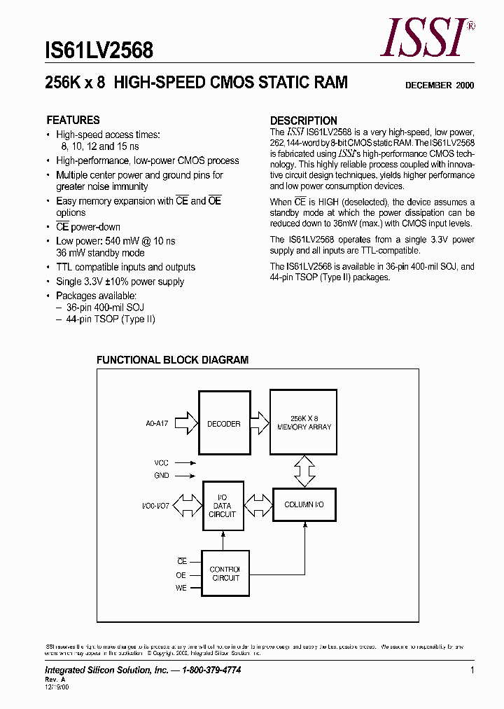 IS61LV2568-12K_216008.PDF Datasheet