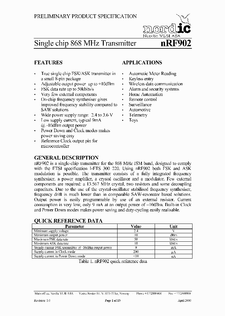 NRF902_236854.PDF Datasheet