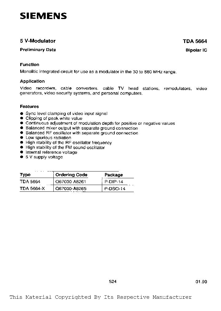 TDA5664_219668.PDF Datasheet