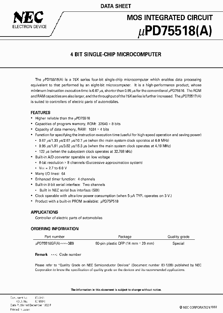 UPD75518GF_241324.PDF Datasheet