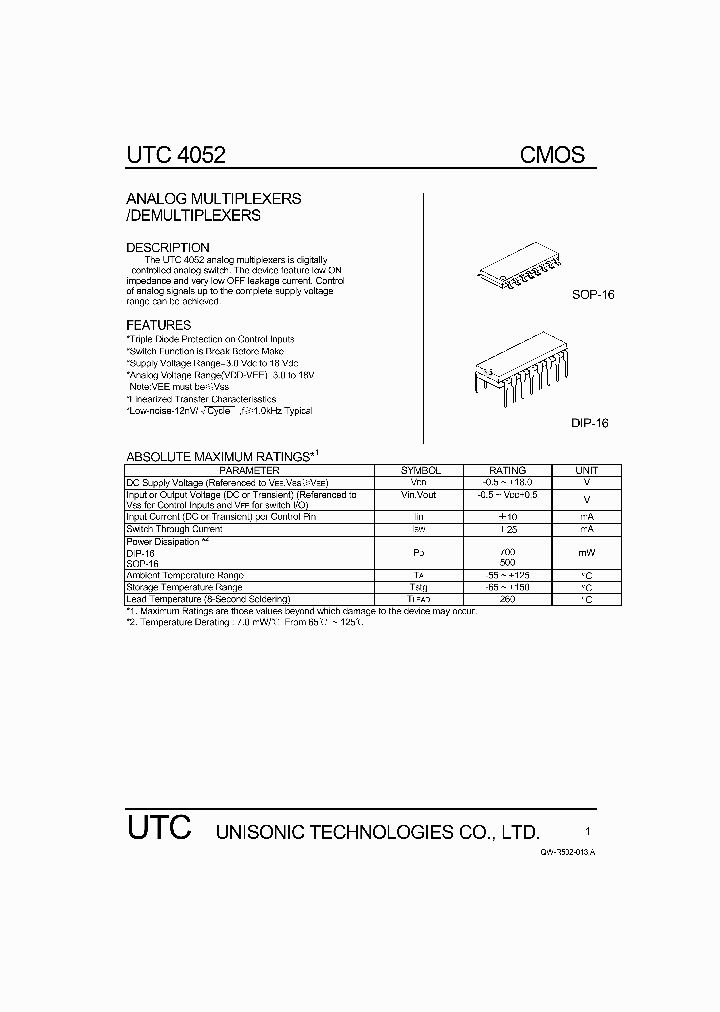 UTC4052_236022.PDF Datasheet