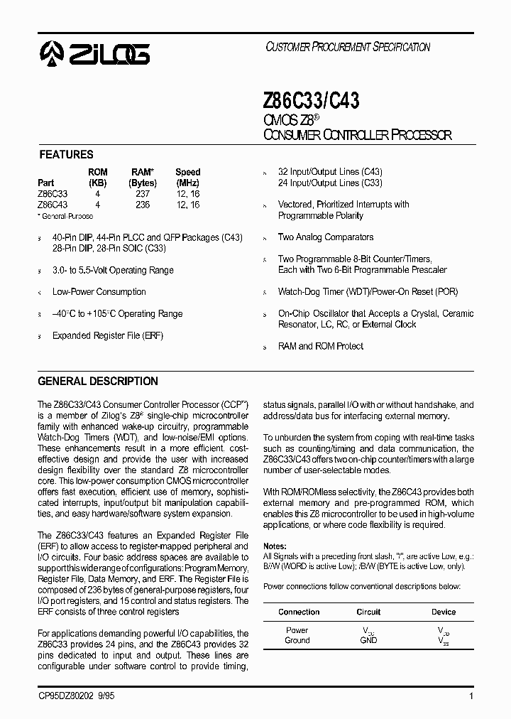 Z86C33_245406.PDF Datasheet