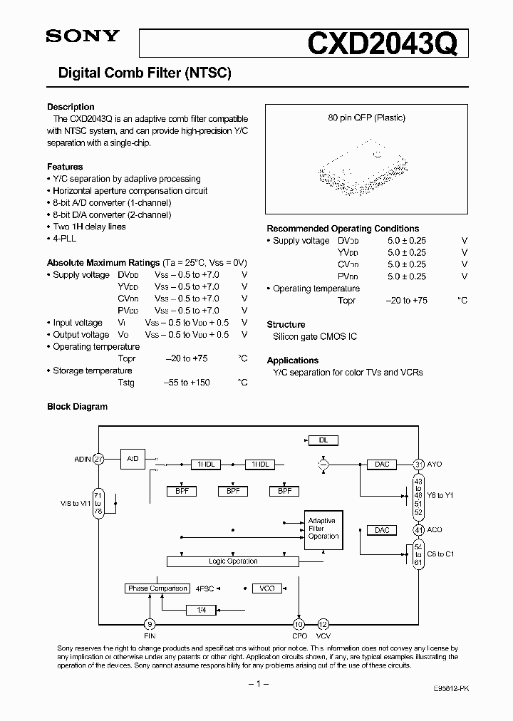 CXD2043Q_196749.PDF Datasheet