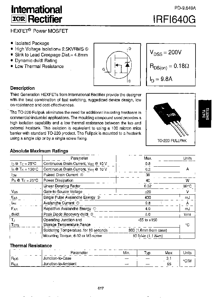 IRFI640G_235907.PDF Datasheet