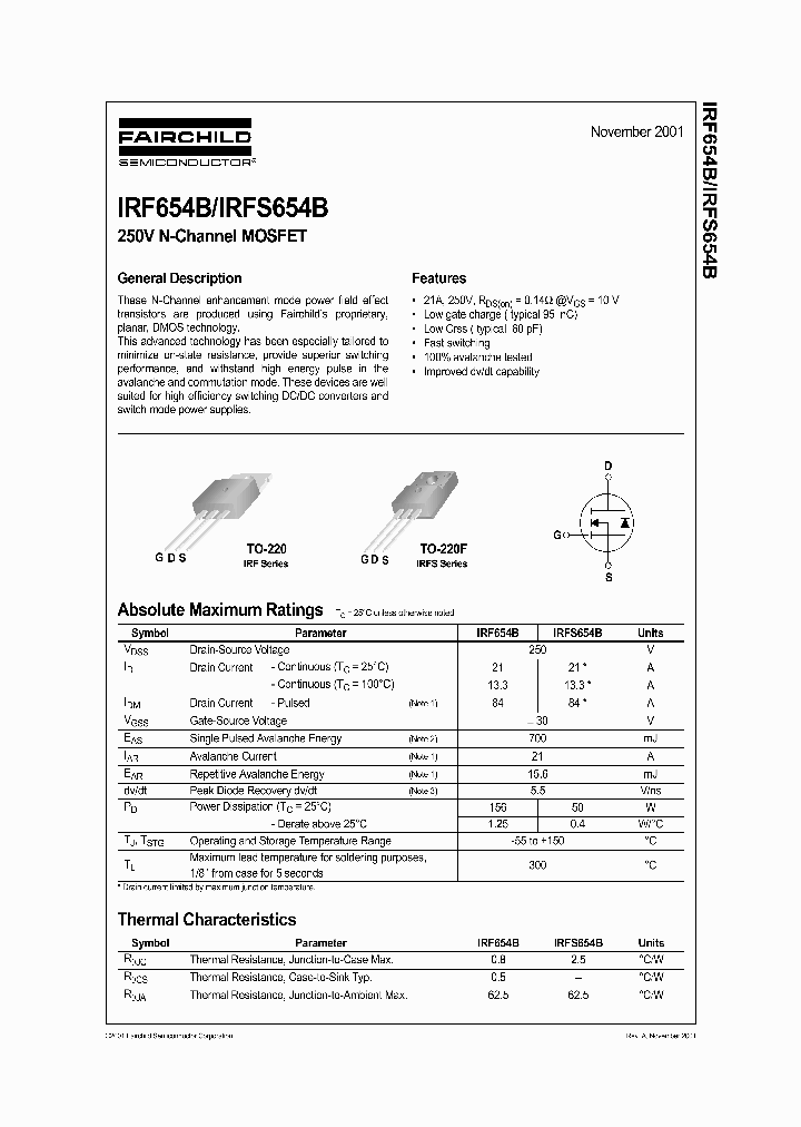 IRFS654_236672.PDF Datasheet