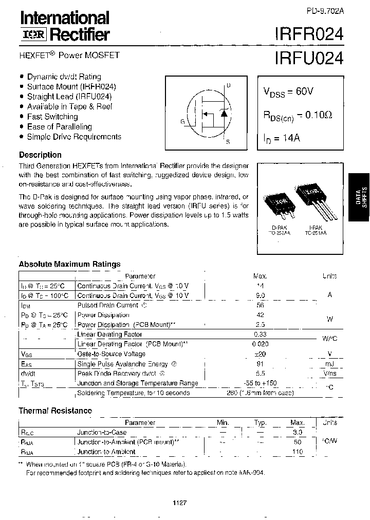 IRFU024_213358.PDF Datasheet