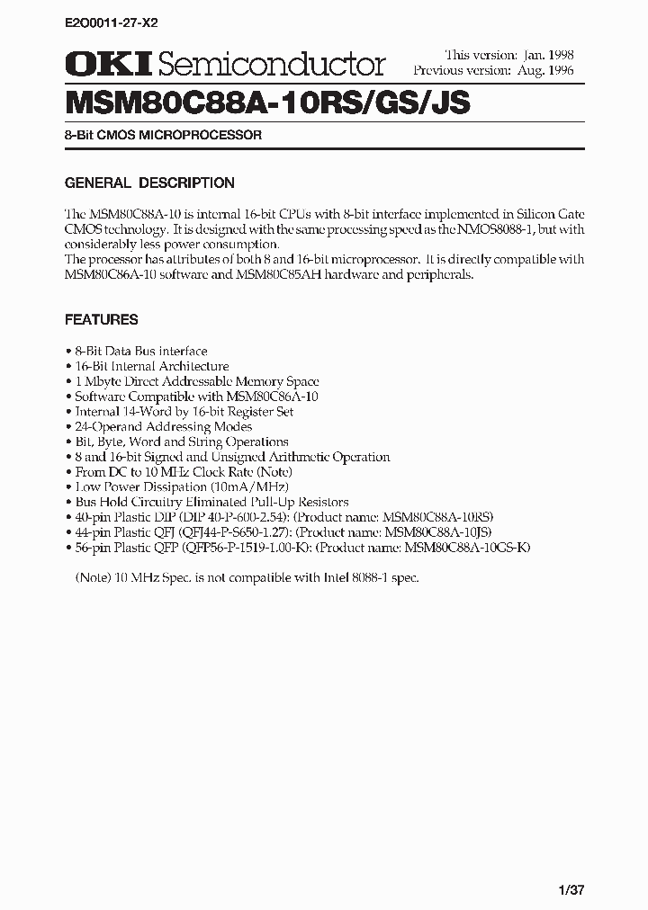 MSM80C88A-10GS_148407.PDF Datasheet