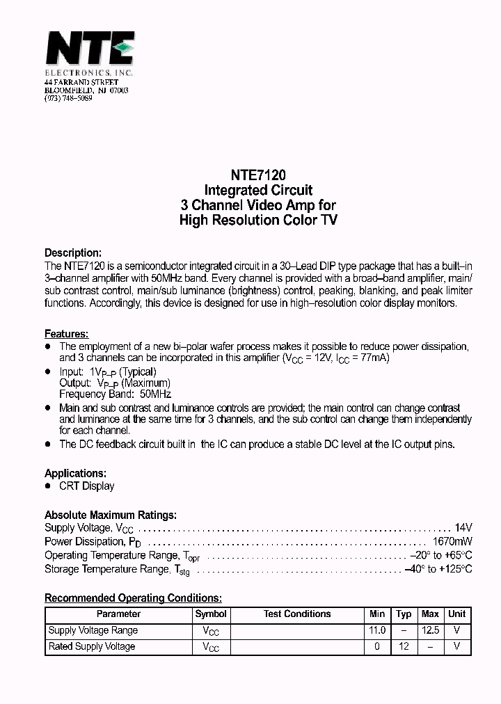 NTE7120_219852.PDF Datasheet