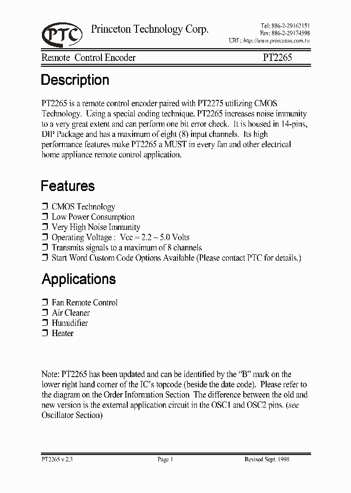 PT2265_172136.PDF Datasheet