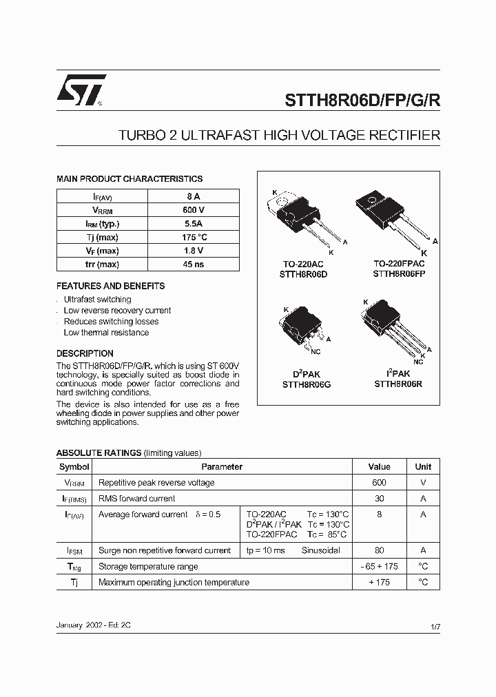 STTH8R06_170199.PDF Datasheet
