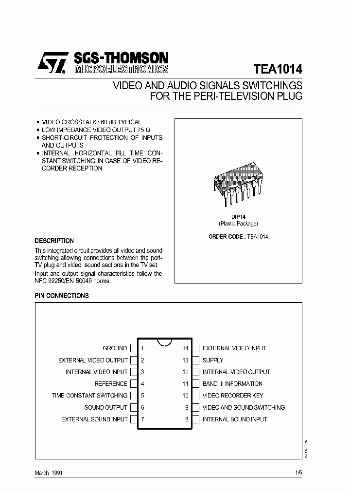 TEA1014_220599.PDF Datasheet