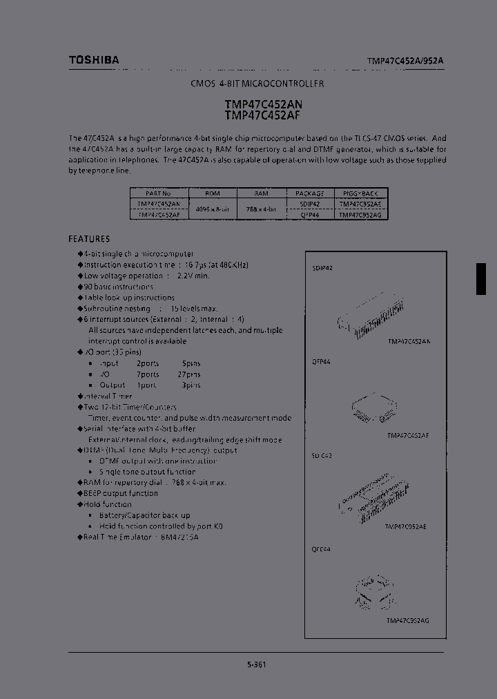 TMP47C452_37329.PDF Datasheet
