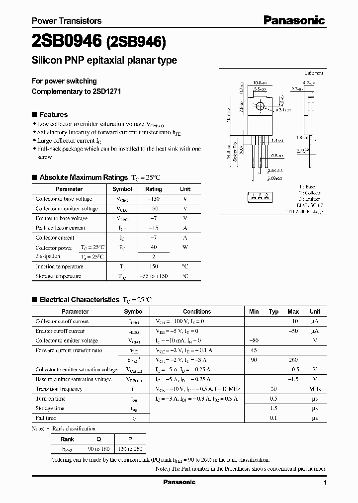 2SB946_347996.PDF Datasheet