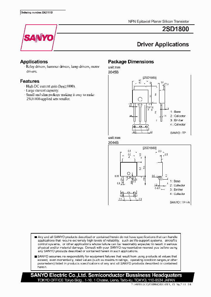 2SD1800_325626.PDF Datasheet