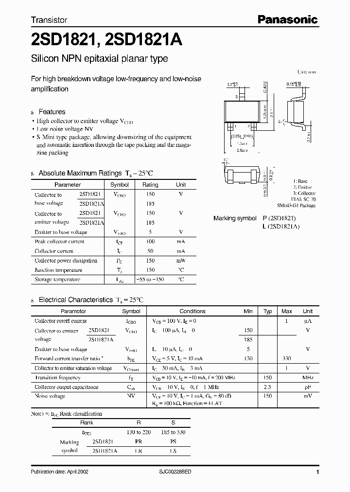 2SD1821_354407.PDF Datasheet