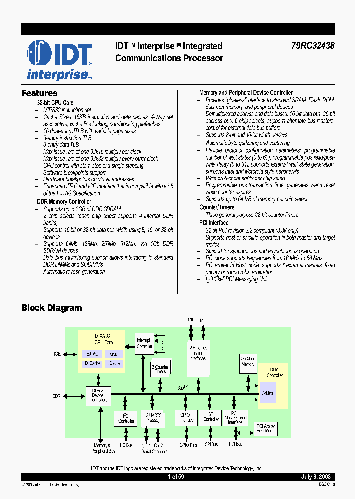79RC32438_329682.PDF Datasheet