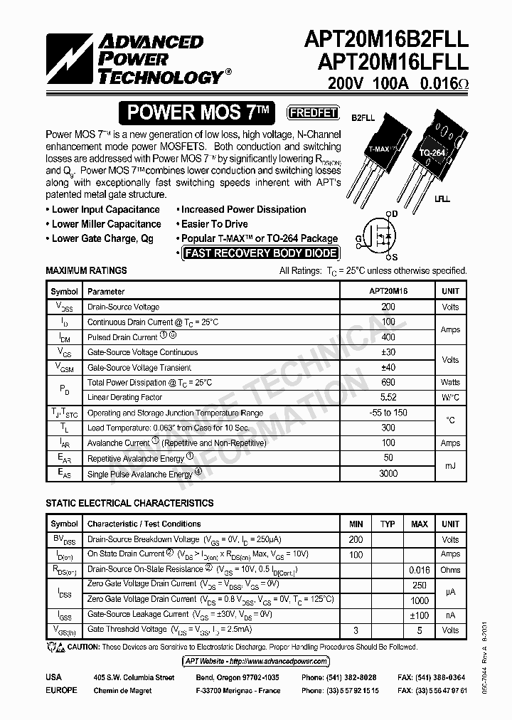 APT20M16B2FLL_330839.PDF Datasheet