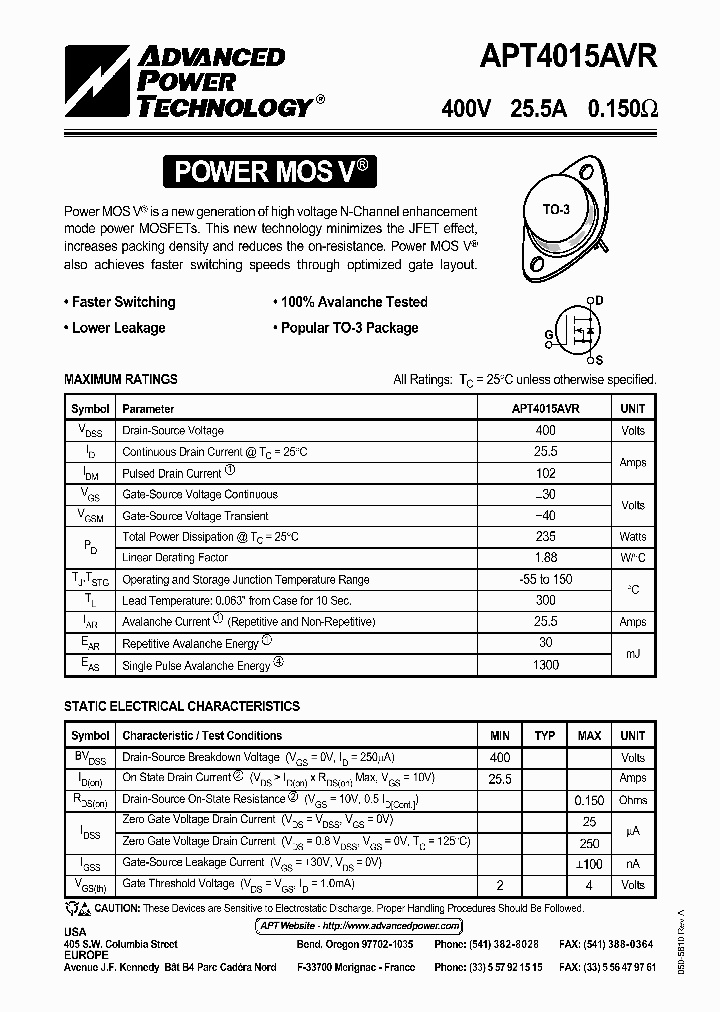 APT4015AVR_385820.PDF Datasheet