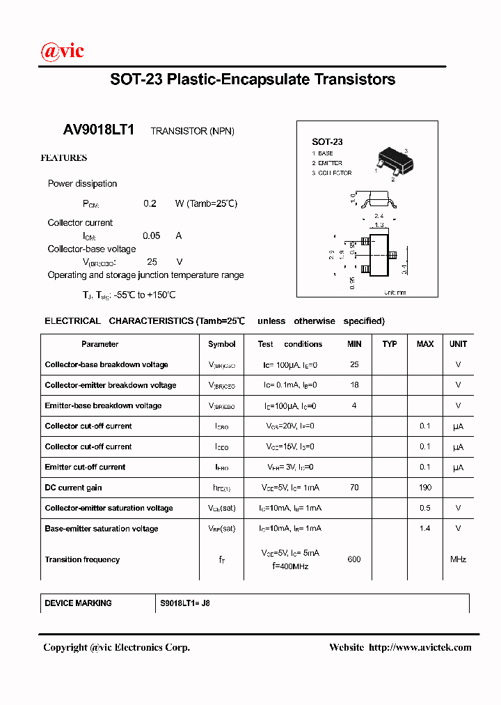 AV9018LT1_313650.PDF Datasheet