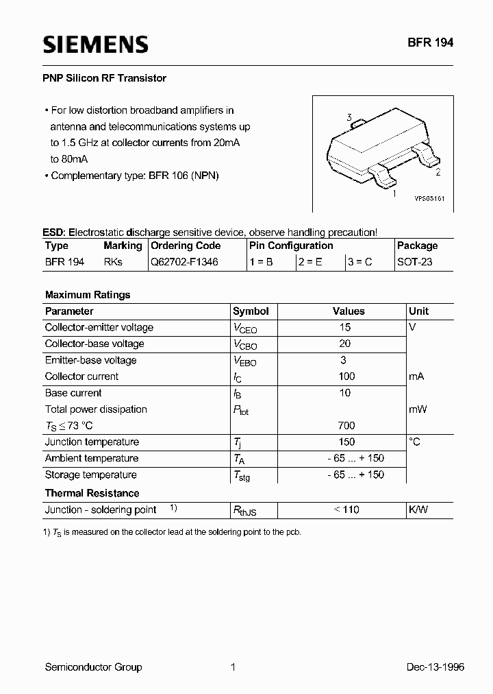 BFR194_358467.PDF Datasheet