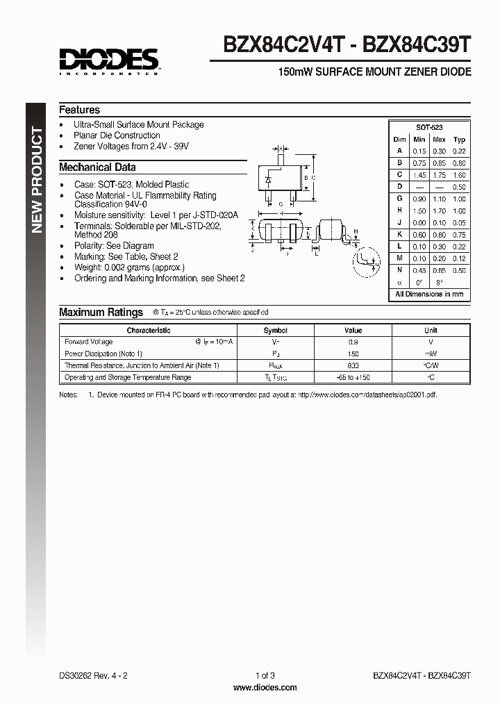 BZX84C16T_38227.PDF Datasheet