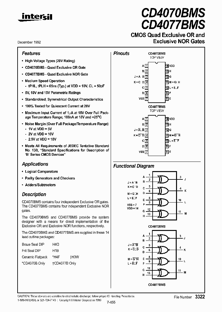 CD4070BMS_127154.PDF Datasheet