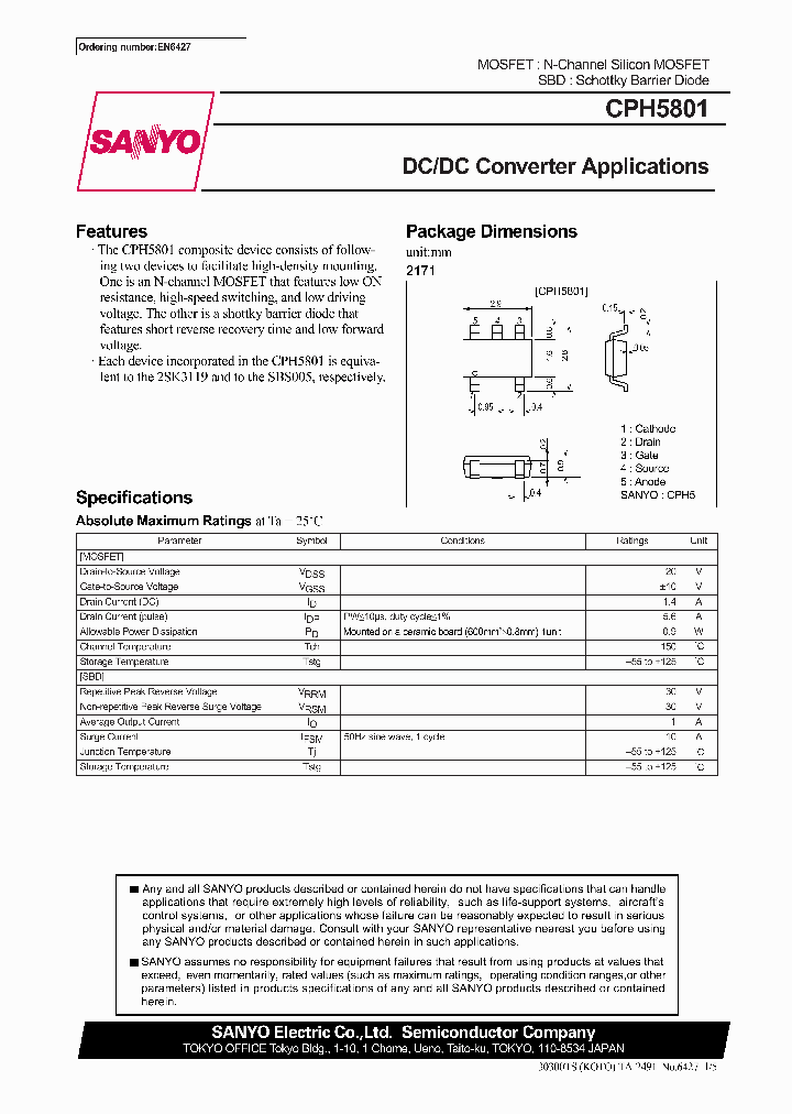 CPH5801_172167.PDF Datasheet