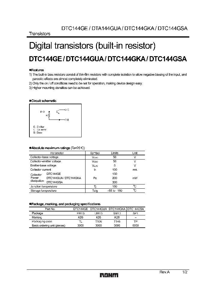 DTC144GUA_356907.PDF Datasheet