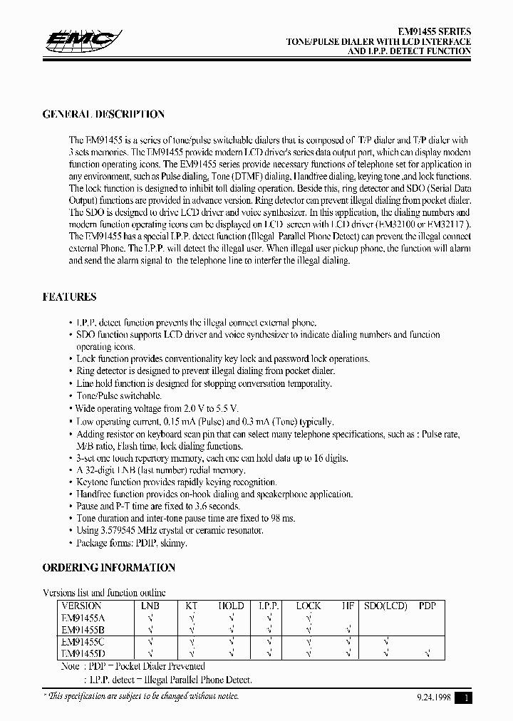 EM91455B_327925.PDF Datasheet