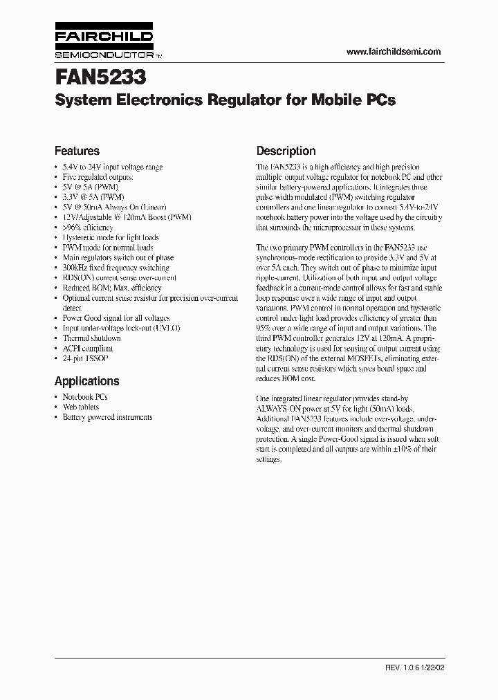 FAN5233_325569.PDF Datasheet