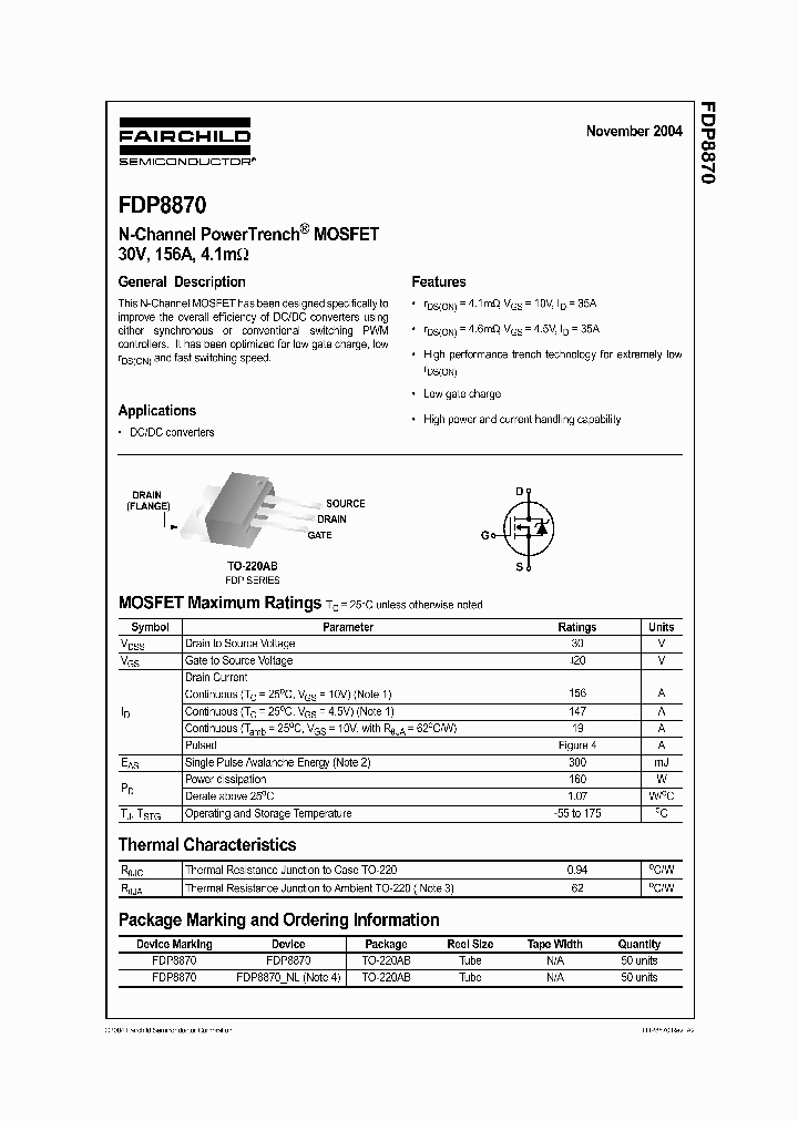 FDP8870_367682.PDF Datasheet