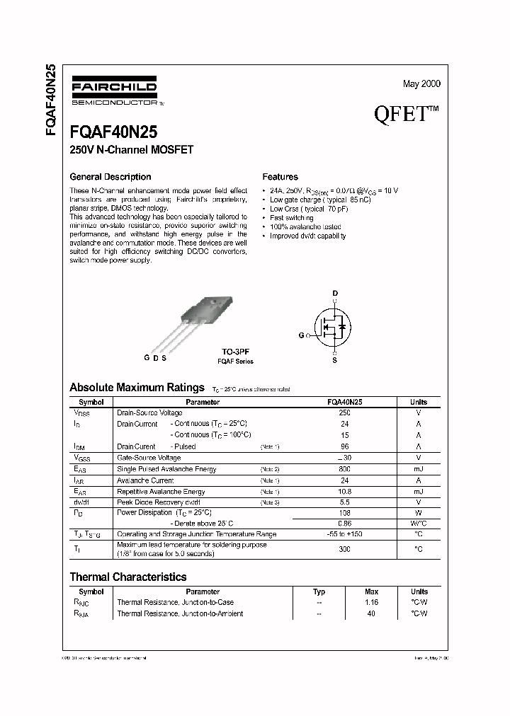 FQAF40N25_346941.PDF Datasheet