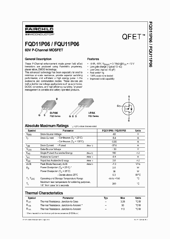 FQD11P06_320388.PDF Datasheet