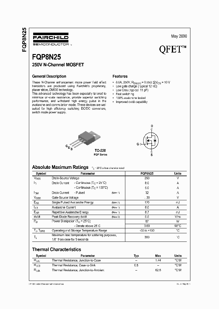 FQP8N25_309693.PDF Datasheet