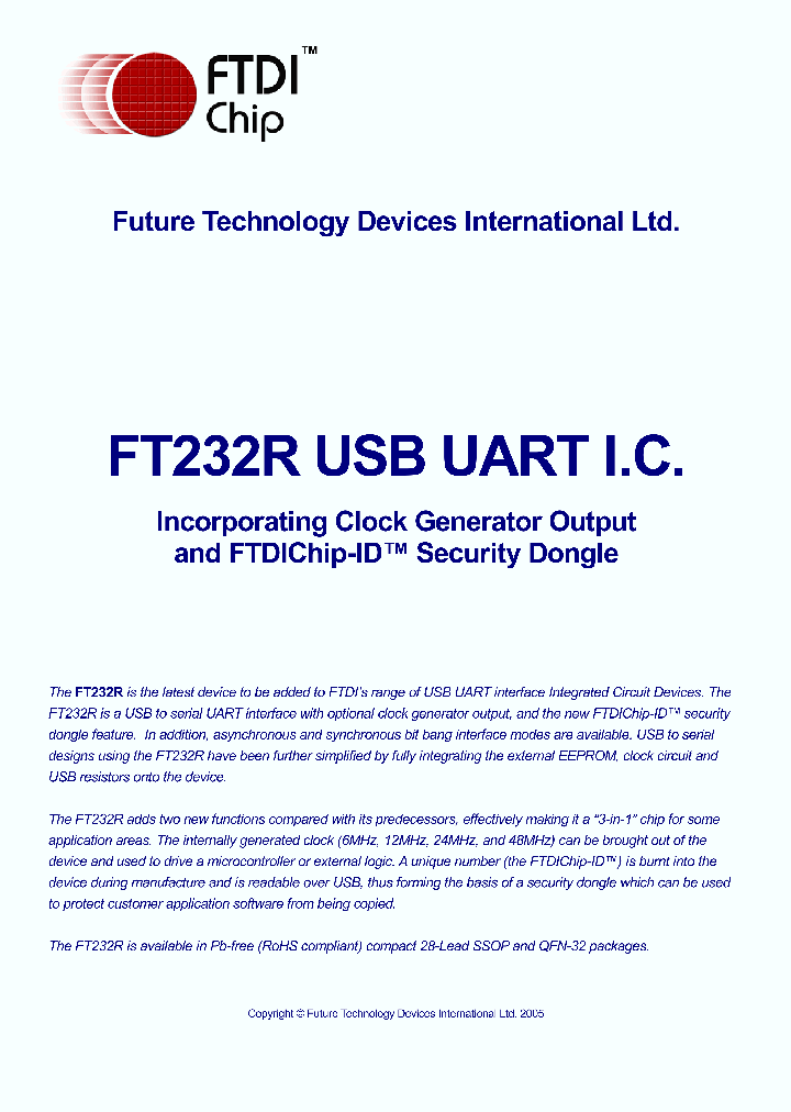 FT232R_328003.PDF Datasheet