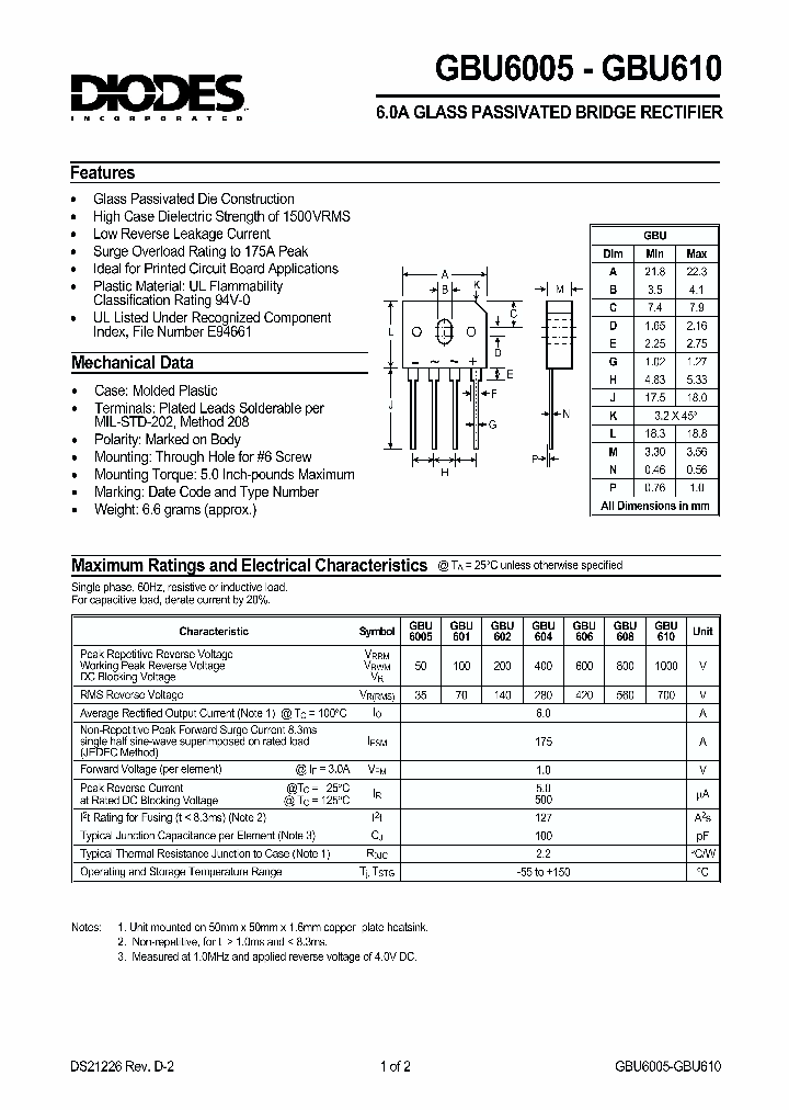 GBU610_370771.PDF Datasheet